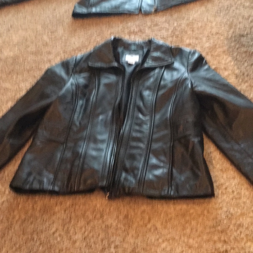 Black leather lined jacket